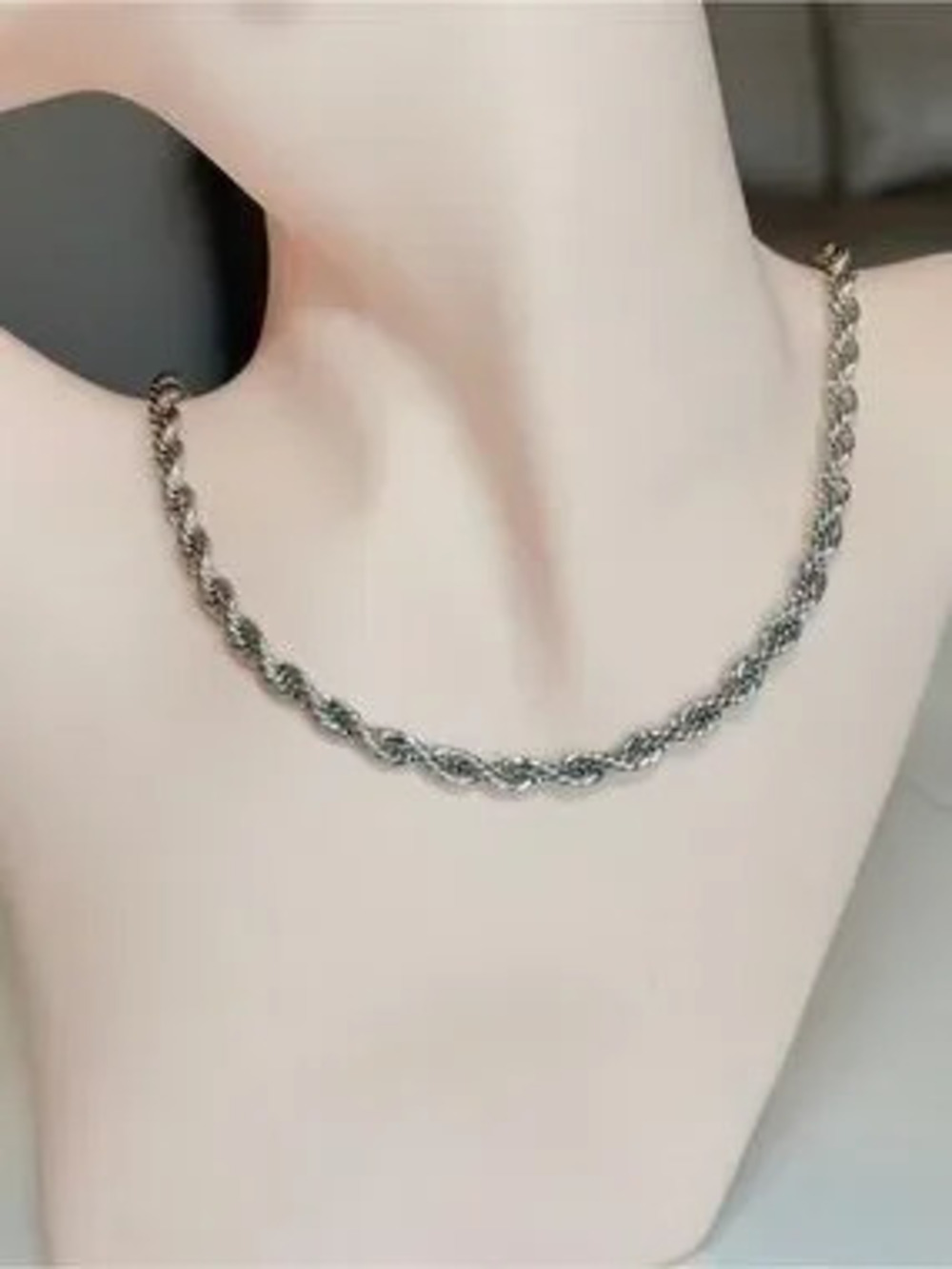 Silver Twisted Rope Necklace